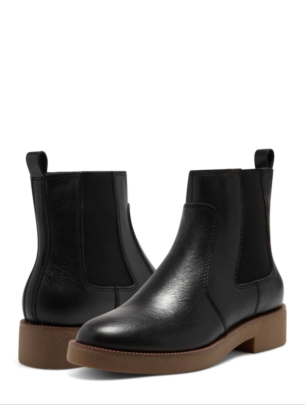 New w/Box Lucky Brand Ressy Genuine Leather Inside Zip Chelsea Booties Size 6.5